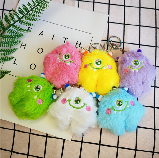 Llavero de peluche monstruo de felpa peludo